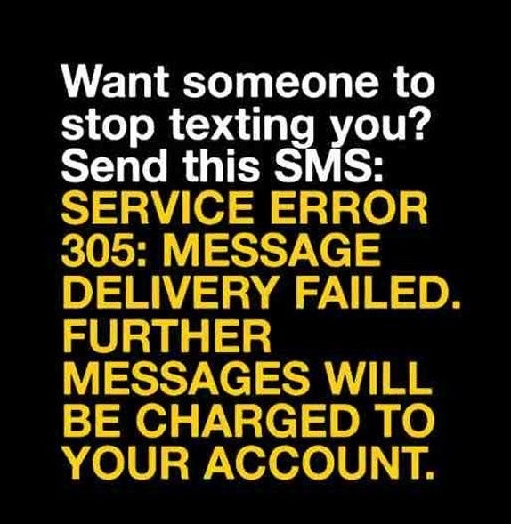 sms error message